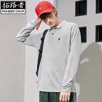 Áo thun dài tay cho nam Áo thun dài tay 2018 Cotton Cotton Lapel Áo sơ mi POLO thả lỏng ngang vai store t shirt