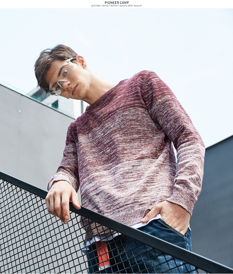 Mở rộng Road Men của Áo Len Áo Khoác Hàn Quốc Xu Hướng Thanh Niên Bông Áo Len Mùa Thu Vòng Cổ Slim Shirt áo len nam cổ tim