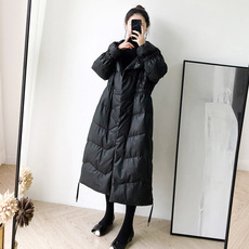 Кожаная куртка 欧洲站真皮羽绒服女中长款2020新冬季连帽加绒厚海宁绵羊皮衣外套