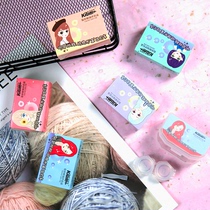 Contact lens companion box gz cosmetic pupil cleaning care storage box wearing auxiliary wearing device cute retro female