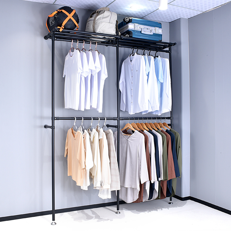 Metal Wardrobe Wall-Mounted Clothes Rack for Home Use, Quilt and Suitcase Storage Rack, Simple and Modern Metal Wardrobe Wall-Mounted Clothes Rack for Home Use, Quilt and Suitcase Storage Rack, Simple and Modern