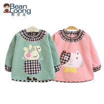 (Clearance) Bean Dragon baby coat corduroy spring cotton waterproof reflexive clothes long sleeve childrens eating clothes