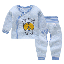 Han Bean Dragon Baby Autumn Winter Suit for men and women Baby clamping cotton warm underwear newborn children out of pure cotton clothes 0