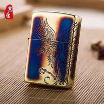 Edition Zippo lighter Japanese version of smoked Copper craft to do old legendary totem bird Phoenix legend Phoenix Dance nine days