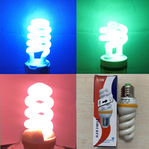 E27 screw energy-saving light bulb red light blue light green light bulb 9W13W decorative color energy-saving light bulb