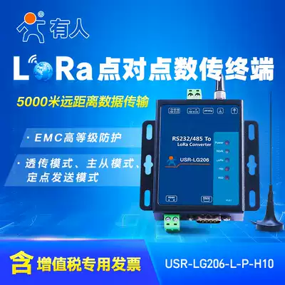 lora module Data transmission radio point-to-point wireless transmission RS232 485 serial interface USR-LG206-L-P
