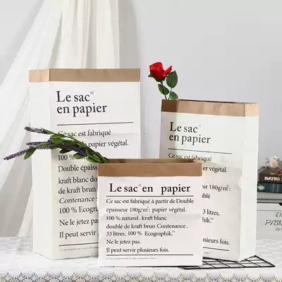 Kraft paper bag ins Wind Nordic storage bag photo props costume shooting background art dry flower Interior decoration