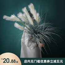 Reed Grass Simulation Flower Dog Tail Grass Living Room Decoration TV Cabinet Swing Piece Dry Flowers Fake Reed Flowers Big Bunch Ground