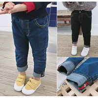 Nam và nữ Quần jeans Hàn Quốc mùa đông 2018 xuân hè mới phiên bản Hàn Quốc của trẻ em thủy triều và trẻ em cộng với quần nhung shop quần áo trẻ em đẹp