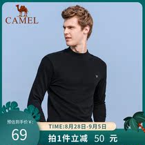  Camel mens autumn new double-sided fever velvet mens fashion solid color turtleneck bottoming shirt basic long-sleeved t-shirt