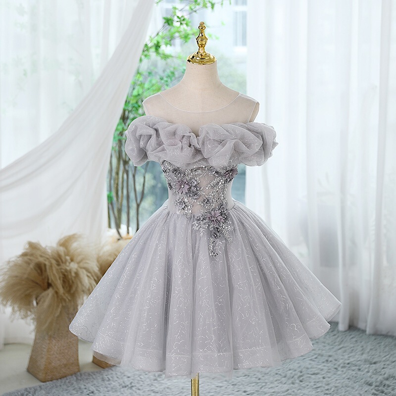 9A Cross-Border Formal Dress Princess Dress for Women 2026 New Style Birthday Party Fairy Adult Ceremony Short Dress for Petite Figures Wedding Dress