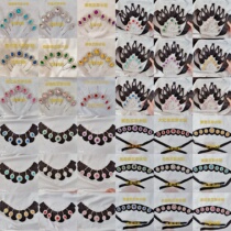 Drama opera head bread head sideburns plus rhinestones Seven star bubble Tsing Yi Flower Dan Meijun heart head decoration Photo supplies