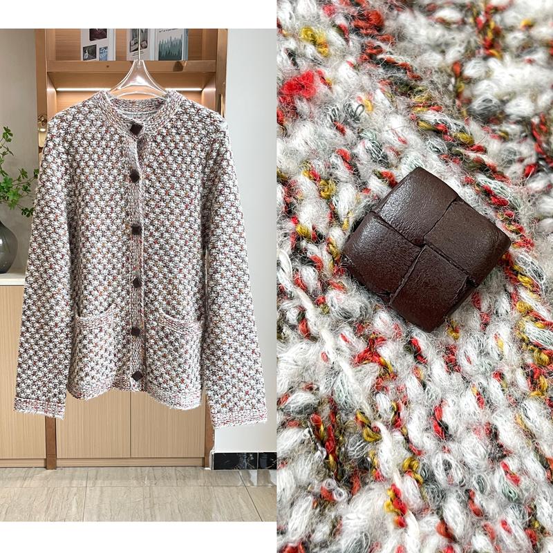 M810G L What P Non-Market Goods 30,000+ in Stock Special Yarn Cashmere Silk Crochet Cardigan 0077