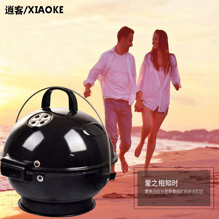 Home Grill portable round simple charcoal picnic mini grill camping barbecue heating Apple stove