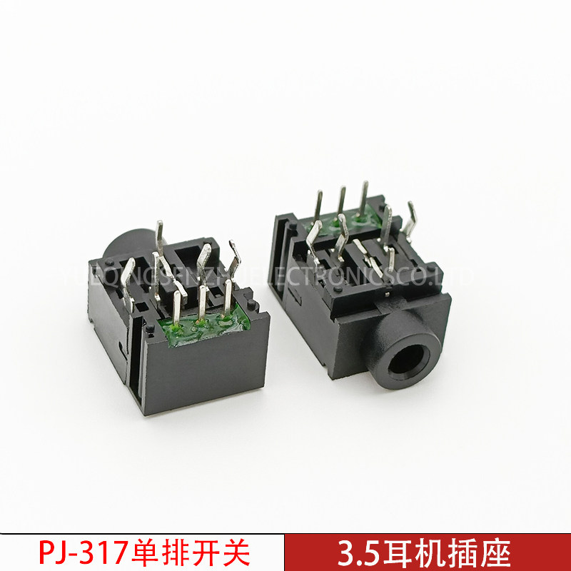 3 5 headphone socket PJ-317K 3 5MM audio video socket single row with switch 8P socket