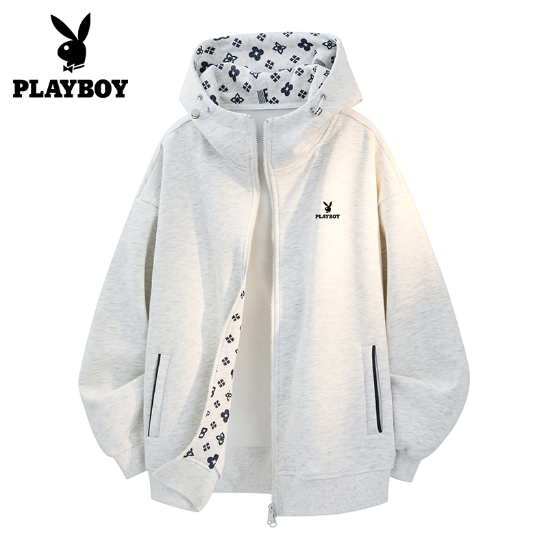 Playboy Sweatshirt for Women 2026 New Autumn Korean Style Petite Sports Casual Jacket Couple's Hooded Coat
