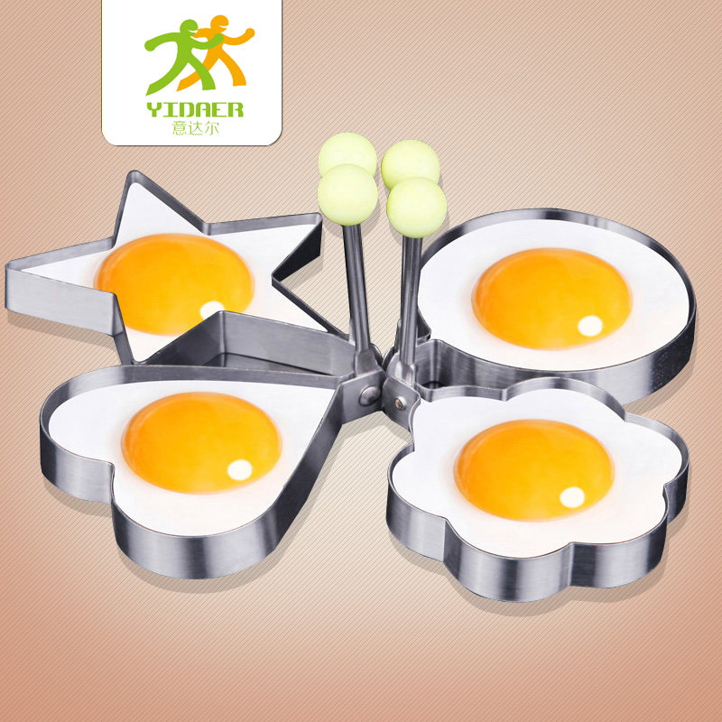 Thickened love cartoon stainless steel rice rice omelette mold abrasive model omelette ring 5 piece set