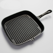Cast iron pan flat bottom boiler steak frying pan striped ox pickpocketing frying pan without coating non-stick pan induction cookers Gas generic 24