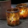 European amber mosaic glass candlestick confession Romantic candlelight dinner bar to add atmosphere Candle cup ornaments