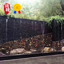 Pure natural blue stone flow board Nordic background wall antique cultural fossil hotel shopping mall large outdoor wall brick stone