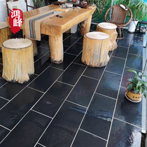 Natural cultural fossil blue stone slab non-slip floor tiles Ting Bushi Villa courtyard antique exterior wall brick grass paving stone