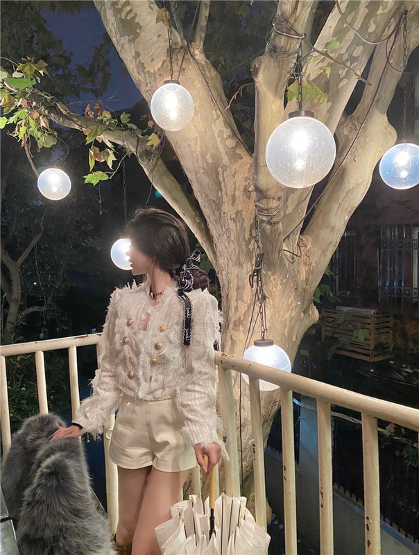 Fs Crystal Heart/Very Fairy-Like Feather Tassel Cardigan Korean Style Socialite Fashion Outerwear Women's Outerwear Top Fs Crystal Heart/Very Fairy-Like Feather Tassel Cardigan Korean Style Socialite Fashion Outerwear Women's Outerwear Top