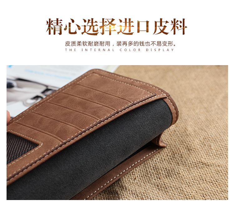 Nam dài ví retro mềm da Hàn Quốc thanh niên giải trí kinh doanh đa chức năng đa thẻ ví ví sinh viên ví lạnh