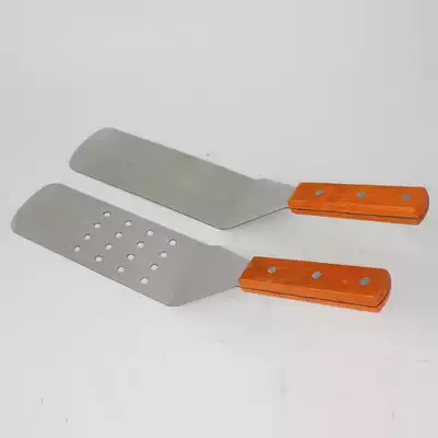 36cm extended multi-purpose shovel Frying shovel Round head pizza shovel Wooden handle steak shovel Spatula shovel Leakage shovel