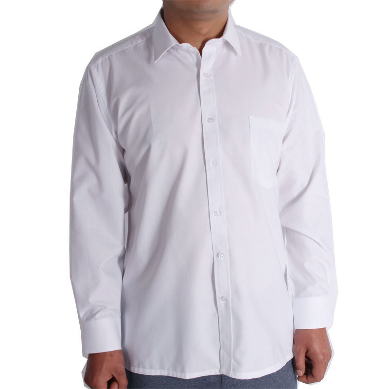 Summer Thin Cotton-Polyester Blend Loose-Fitting Old-Fashioned White Shirt for Middle-Aged and Elderly Men, Short-Sleeved Work Shirt for Seniors