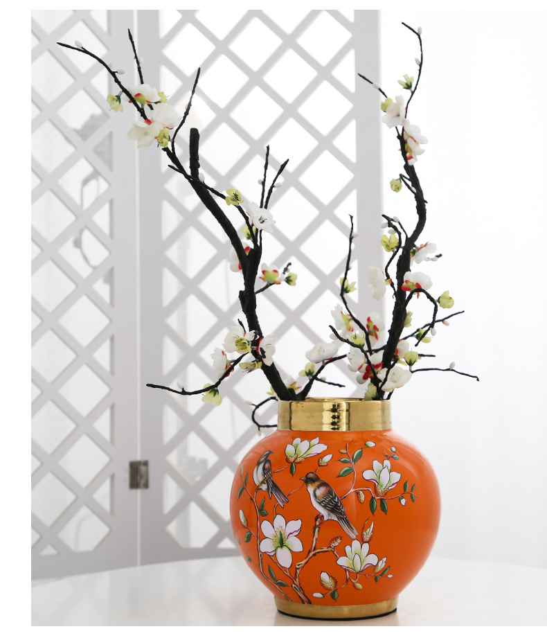 Mesa of jingdezhen ceramic vase light sitting room key-2 luxury furnishing articles decorations flower arranging hydroponic household simulation flower, flower art