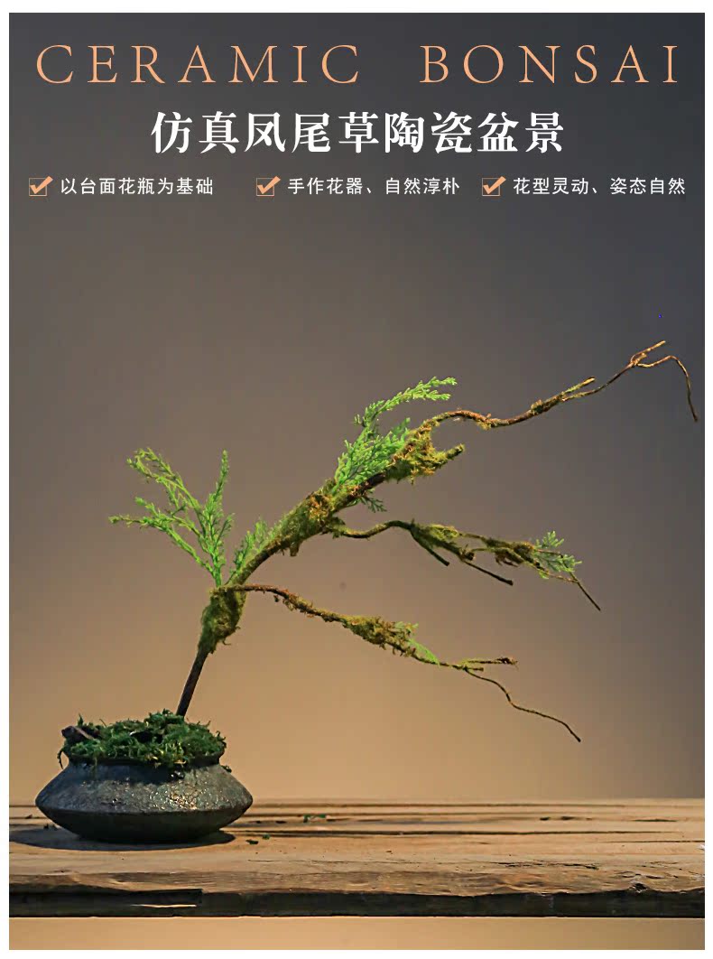 Jingdezhen household interior decoration plant bonsai creative potted small place retro nostalgia sitting room desktop simulation