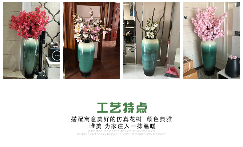 Jingdezhen ceramic creative living room villa large vase decoration to the hotel to place a flower flower implement restaurant furnishing articles