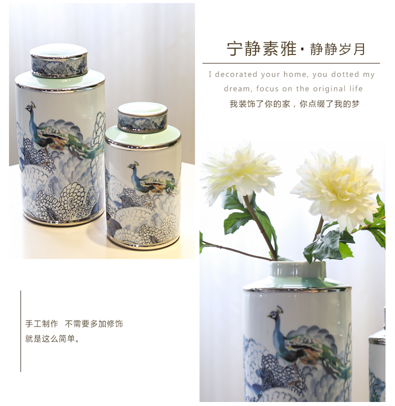 Jingdezhen ceramic vases, flower implement of new Chinese style piggy bank decorative candy jar sitting room porch soft outfit creative furnishing articles