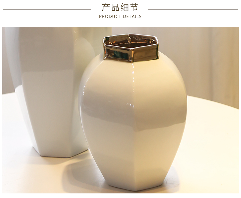 Jingdezhen new Chinese style light TV ark, porch is decorated key-2 luxury mesa vase furnishing articles sitting room simulation flowers, dried flowers, flower arrangement