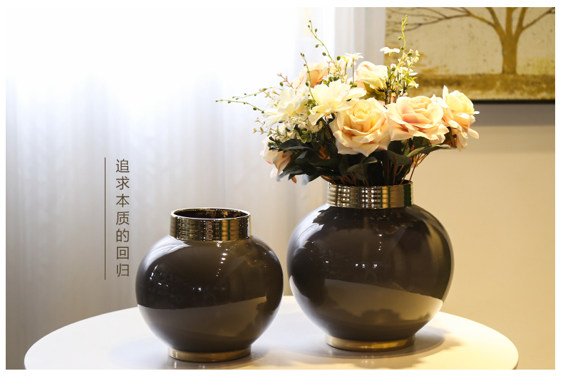 Jingdezhen light of new Chinese style flower adornment is placed between example sitting room key-2 luxury club hotel floral outraged simulation flower decoration