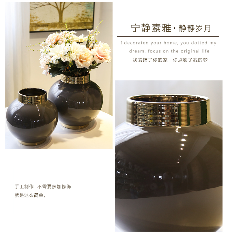 Jingdezhen light of new Chinese style flower adornment is placed between example sitting room key-2 luxury club hotel floral outraged simulation flower decoration