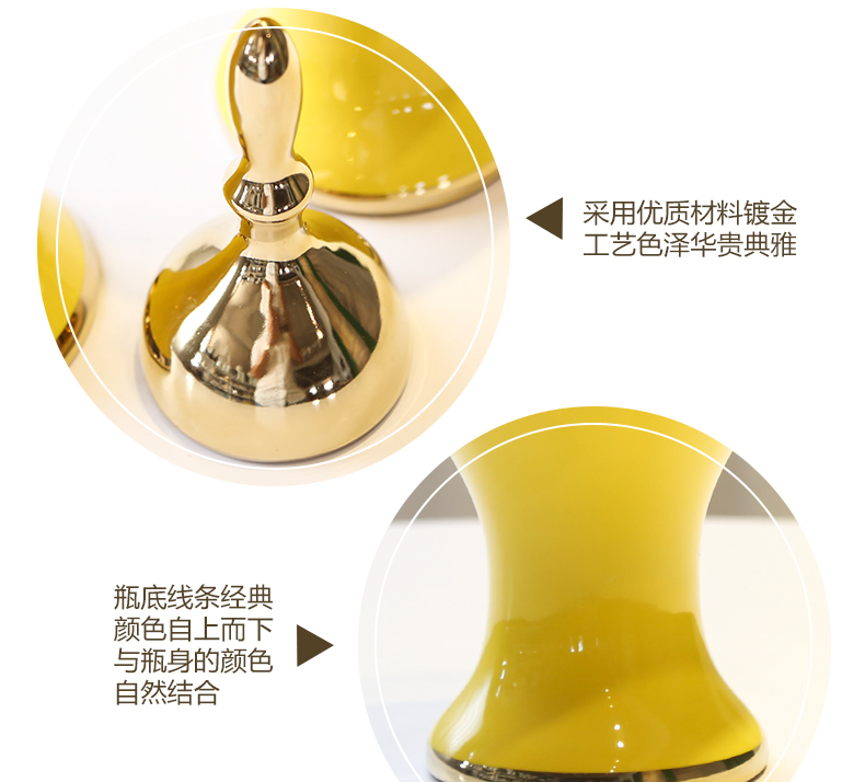 General new Chinese jingdezhen ceramic pot furnishing articles piggy bank creative living room yellow flower flower bottle ornament