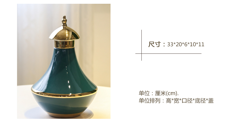 Jingdezhen new Chinese style originality three - piece gold - plated vase flower implement general light tank furnishing articles European key-2 luxury piggy bank