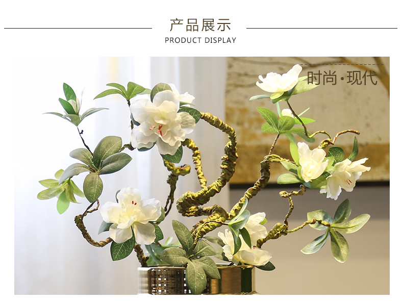 The sitting room porch Taiwan crispy noodles flower arranging device of jingdezhen ceramic hotel decoration decorative vase modern new Chinese style restaurant