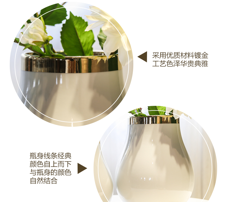 Jingdezhen new Chinese style light wine TV ark key-2 luxury vase flower flower implement hotel white sitting room adornment is placed