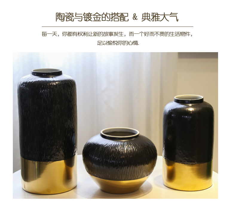 Jingdezhen light of new Chinese style key-2 luxury simplicity vase between example hotels sitting room adornment flower ceramic flower implement large furnishing articles