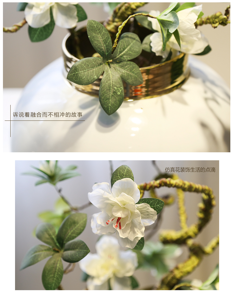 The sitting room porch Taiwan crispy noodles flower arranging device of jingdezhen ceramic hotel decoration decorative vase modern new Chinese style restaurant