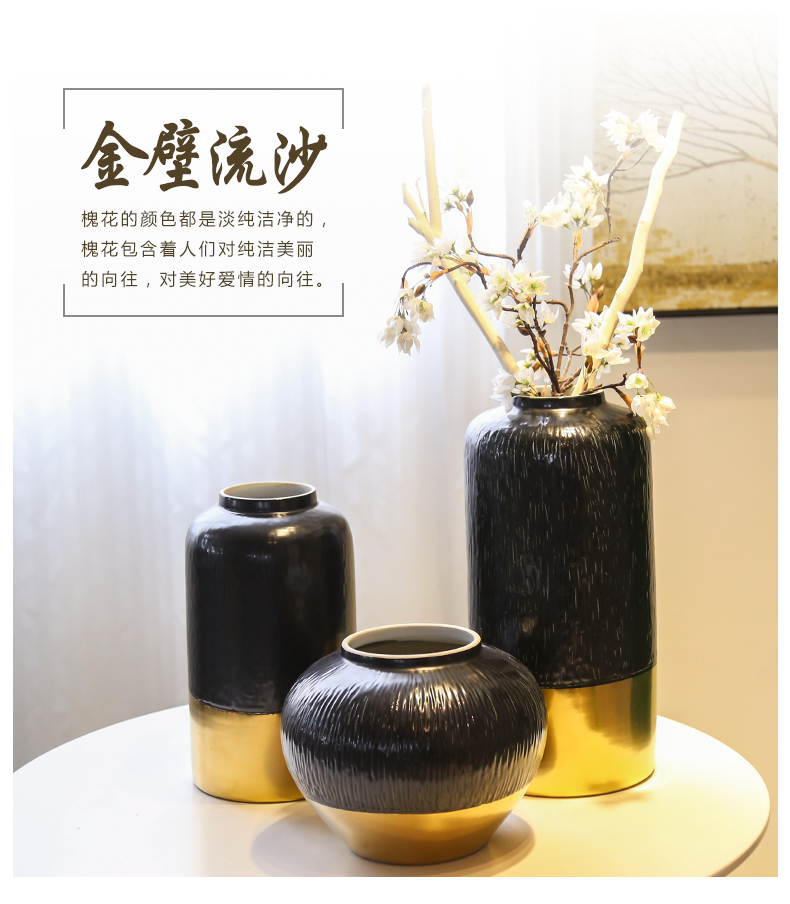 Jingdezhen light of new Chinese style key-2 luxury simplicity vase between example hotels sitting room adornment flower ceramic flower implement large furnishing articles