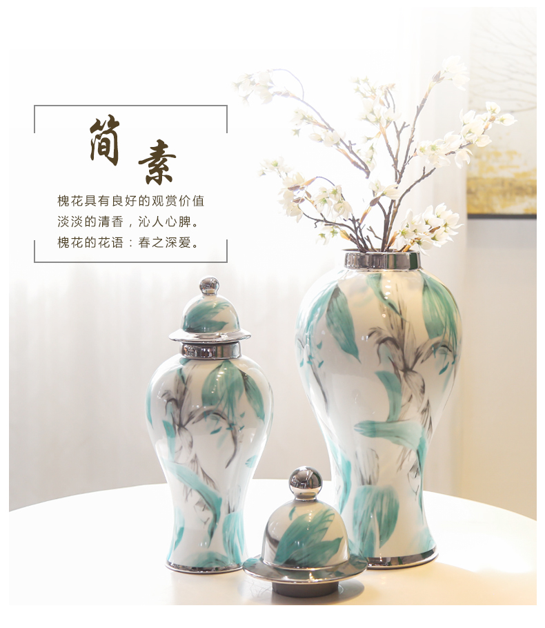 Jingdezhen ceramic vase furnishing articles creative flower decoration in the sitting room porch mesa TV cabinet table plating honeysuckle