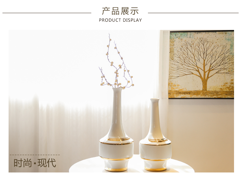 Jingdezhen ceramic light decoration key-2 luxury mesa place large vases, flower, flower implement of new Chinese style villa hotel mock up room
