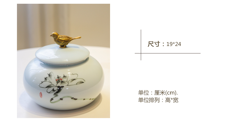 The New Chinese jingdezhen soft outfit hand - made ceramic vase jar contracted hotel copper art example room porch place