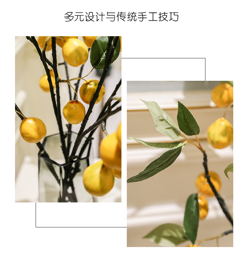 The Simulation of false citric bouquet creative living room TV cabinet ceramic flower vase table decoration decoration pieces