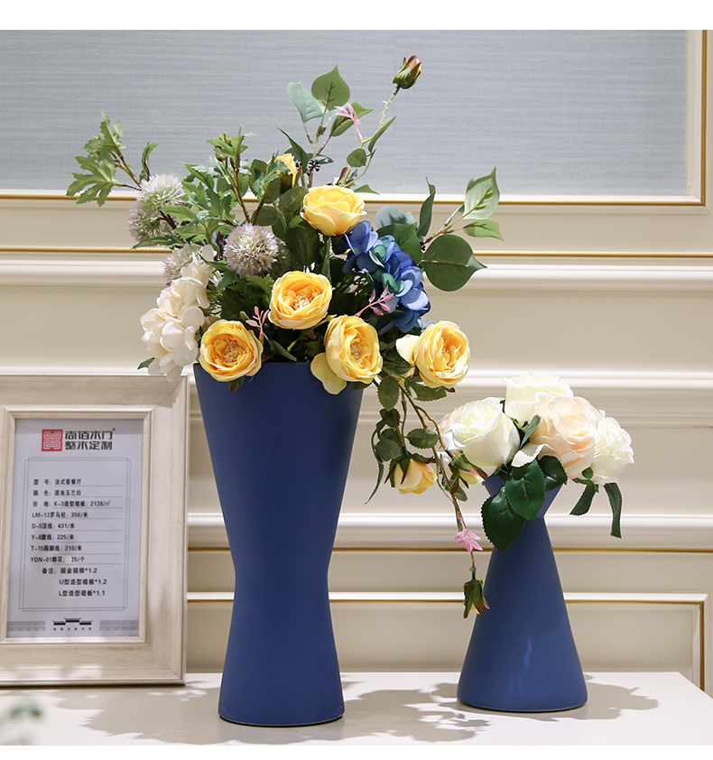 Jingdezhen mesa of I and contracted ceramic vase furnishing articles simulation flowers sitting room villa decorations between example false