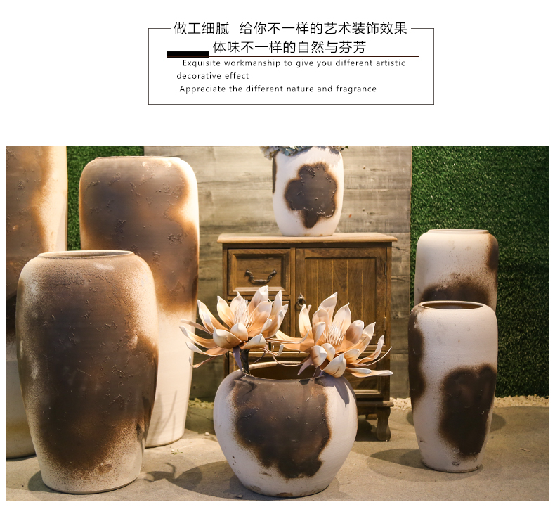 Jingdezhen ceramic big vase simulation restoring ancient ways is the sitting room adornment is placed artificial flowers home decoration floor flower arranging flowers