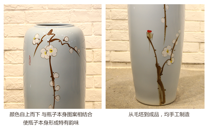 Jingdezhen ceramic vase mall cafe restaurant new Chinese style clothing decorative flower flower implement landing place